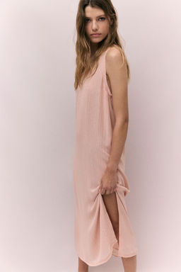 H&M - Women Pink Rhinestone-Embellished Chiffon Dress