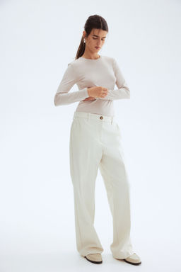 H&M - Women White Bootcut Trousers