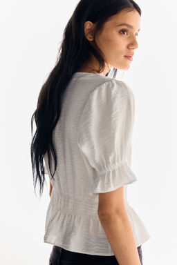H&M - Women White Peplum Blouse