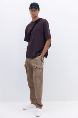 H&M - Men Beige Regular Fit Cargo Trousers