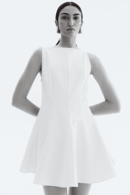 H&M - Women Beige Fla-Skirt Dress