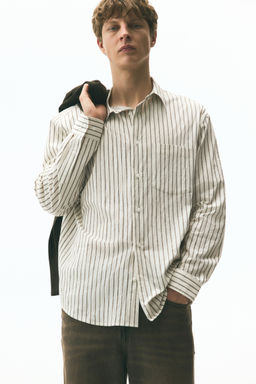 H&M - Men White Relaxed Fit Poplin Shirt