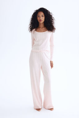 H&M - Women Pink Cotton Pointelle Pyjamas