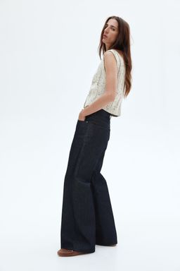 H&M - Women Blue Crease-Leg Jeans