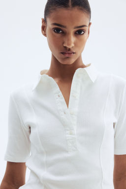 H&M - Women White Colla Top