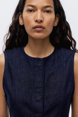 H&M - Women Blue Denim Waistcoat