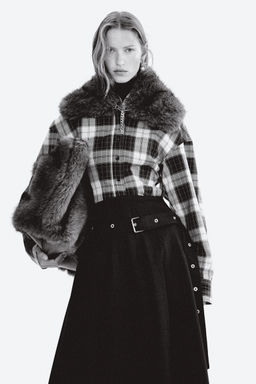 H&M - Women Brown Waisted Twill Shirt