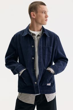 H&M - Men Blue Loose Fit Utility Overshirt