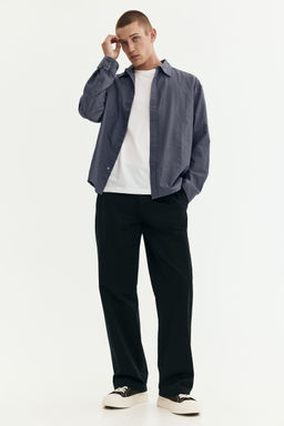 H&M - Men Blue Regular Fit Textu Shirt