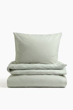 H&M - Green Cotton Single Duvet Cover Set