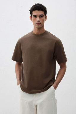H&M - Men Beige Loose Fit T-Shirt