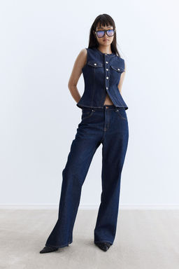 H&M - Women Blue Wide High Jeans