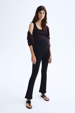 H&M - Women Black Mama Before & After Ribbed Trousers