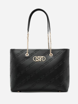 U.S. POLO ASSN. - Gale Black tote Handbag with Solid Finish