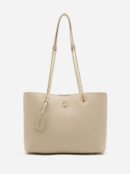 U.S. POLO ASSN. - Gabby Nude Solid tote Handbag with Multi Pockets