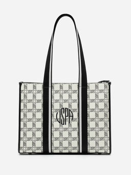U.S. POLO ASSN. - Brianna Off White tote Handbag with Monogram Print