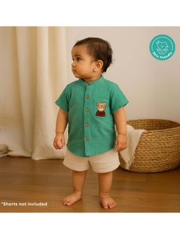 Kids of Greendeer - CHARCHIT Boys Blue Embroidered Shirt