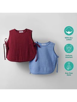 Kids of Greendeer - CHARCHIT Unisex Multi-Color Embroidered Jhablas (Pack of 2)