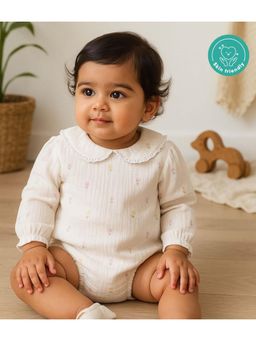 Kids of Greendeer - CHARCHIT Girls White Printed Onesie