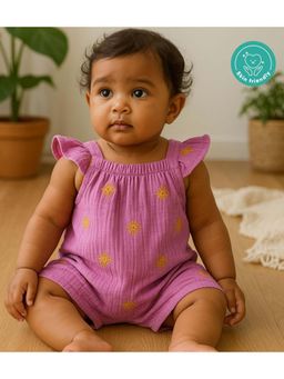 Kids of Greendeer - CHARCHIT Girls Pink Printed Romper