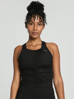 Puma - Studio Foundation Ruched Women Black Crop Tank Top