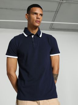 Puma - Mens Essentials Pique Tipping Men Navy Polo T-Shirt
