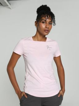 Puma - Typographic Graphic Women Pink T-Shirt