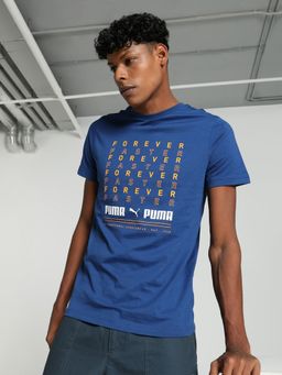 Puma - Box Graphic Men Blue T-Shirt