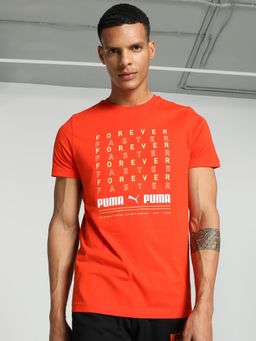 Puma - Box Graphic Men Orange T-Shirt