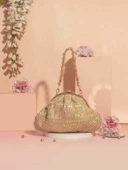 AMYRA - Mirai Gold Vintage Clutch With Detachable Chain