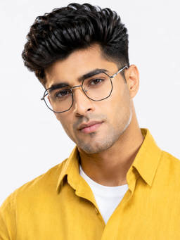 ROYAL SON - Hexagonal Men Women Spectacles Frame Blue Ray Cut Lens - SF0019-C2
