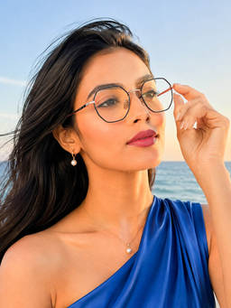 ROYAL SON - Hexagonal Men Women Spectacles Frame Blue Ray Cut Lens - SF0019-C4