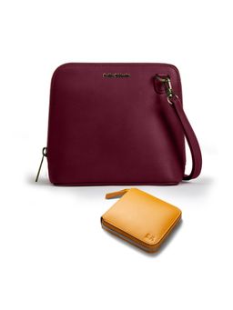 DailyObjects - Womens Sling Bag and Zip Wallet Combo Tan (Set of 2)