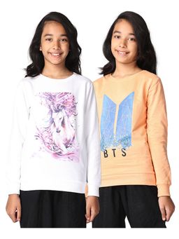 TotzTouch - Multi-Color Girls Winterwear Full Sleeve Stylish Sweatshirt (Pack of 2)