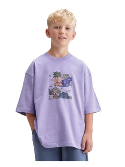RARE ONES - Purple Oversized Chest Print T-Shirt