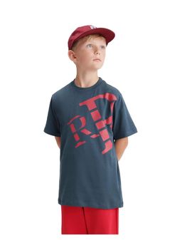 RARE ONES - Teal Monogram Printed Regular T-Shirt