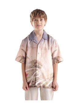 RARE ONES - Graphic Printed Blue Collar Shirt