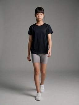 UMILDO - Black Girls Activewear Workout Dry Fit Tees & Yoga Shorts