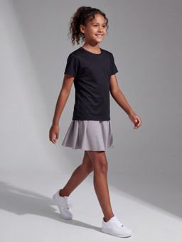 UMILDO - Girls Activewear Solid Grey Skorts With Pocket