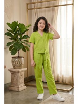 Misbis - Vibrant Green Co-Ord Set For Girls