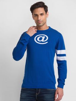 Globus - Blue Self Design T-Shirt