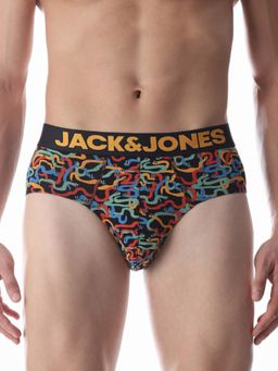 Jack & Jones - Men Printed Black Brief
