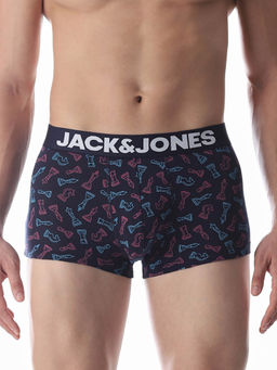 Jack & Jones - Men Printed Blue Trunk