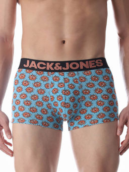 Jack & Jones - Men Printed Blue Trunk