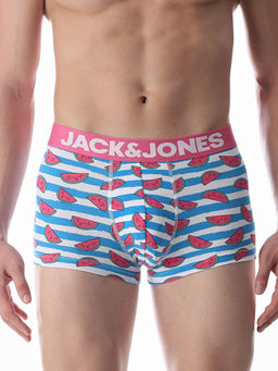 Jack & Jones - Men Printed Blue Trunk