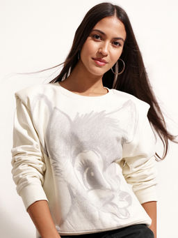 TOKYO TALKIES - Disney Bambi White Printed Relaxed Sweatshirt