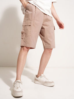 TOKYO TALKIES - Women Pink Solid Cargo Pockets Baggy Fit Short
