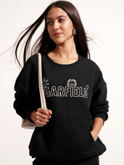 TOKYO TALKIES - Viacom Garfield Black Printed Sweatshirt