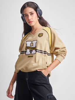 TOKYO TALKIES - Warner Bros Harry Potter Brown Harry Potter Printed Oversized Sweatshirt