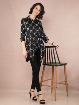 CRIMSOUNE CLUB - Women Black Asymmetric Shirt